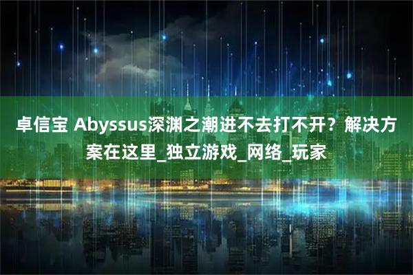 卓信宝 Abyssus深渊之潮进不去打不开？解决方案在这里_独立游戏_网络_玩家