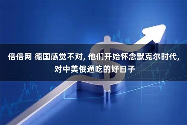 倍倍网 德国感觉不对, 他们开始怀念默克尔时代, 对中美俄通吃的好日子